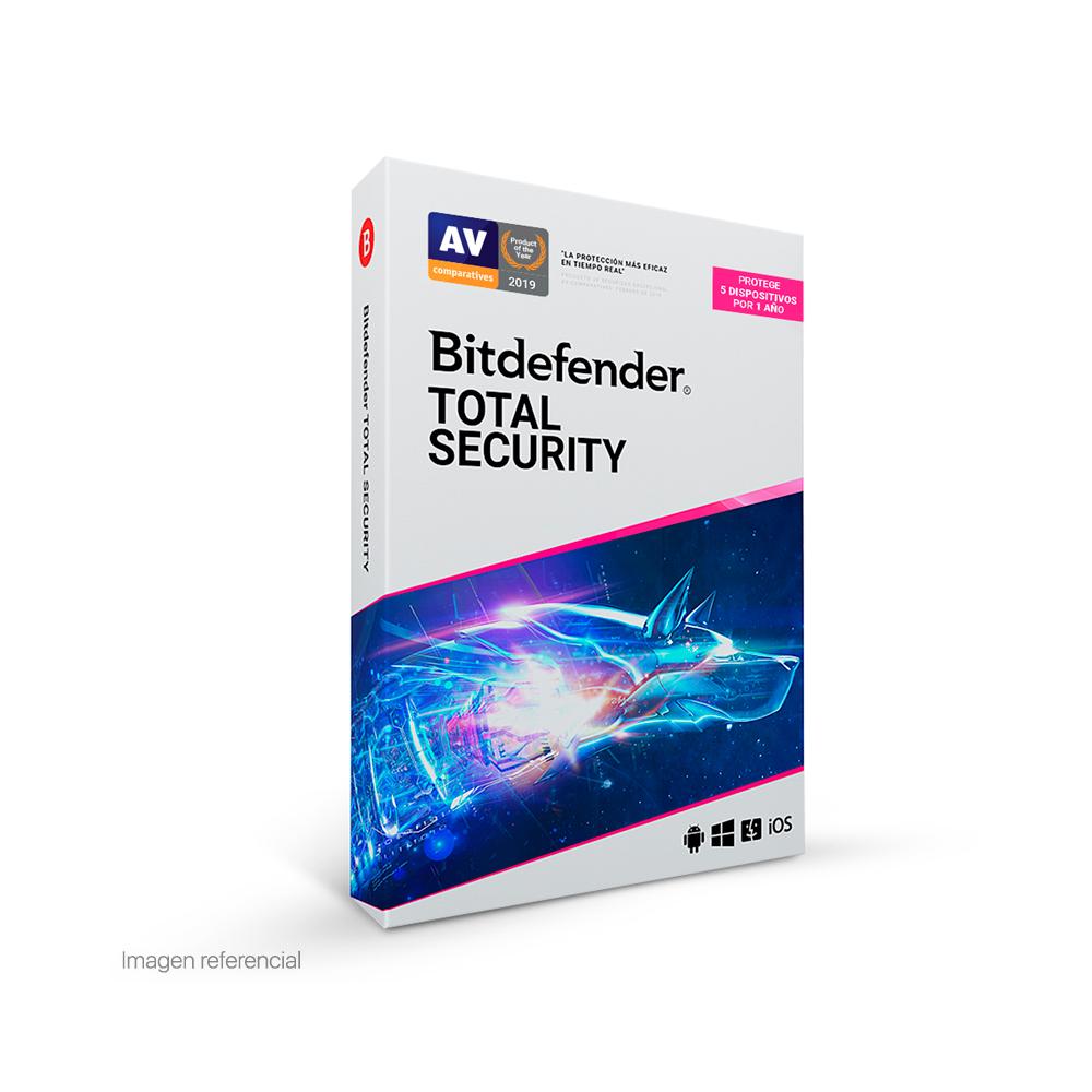 Bitdefender Total Security -  12 meses para 5 PCs | Protección completa y rendimiento óptim