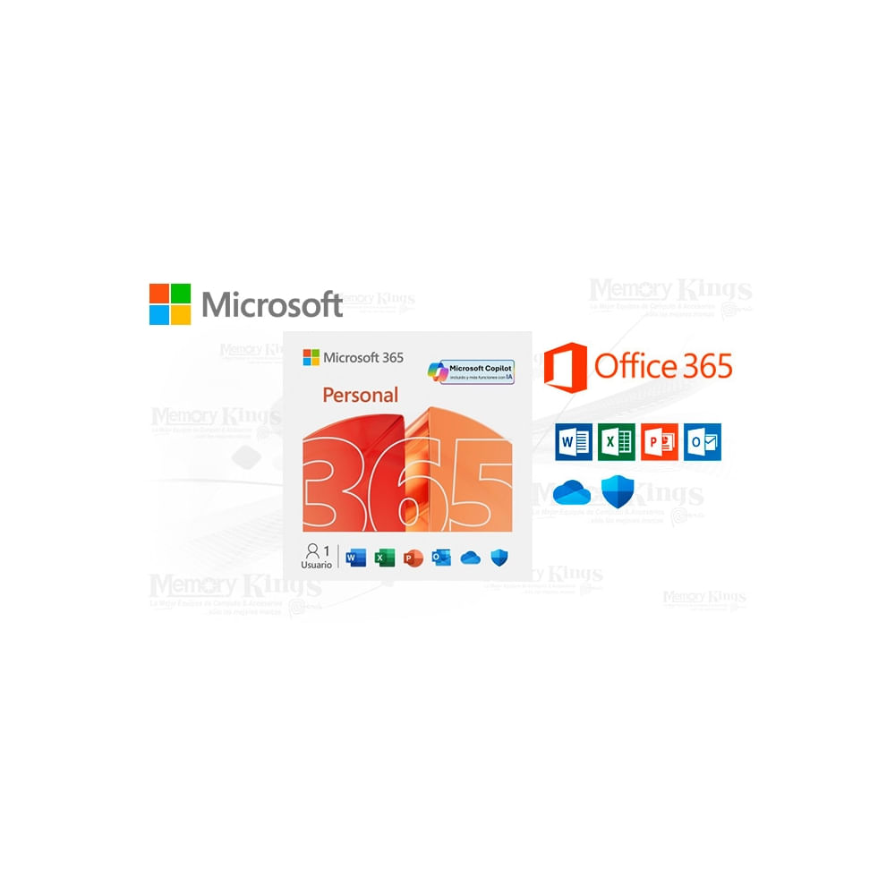 Microsoft Office 365 Personal para 1 usuario - Suscripción digital para productividad en casa y ofi