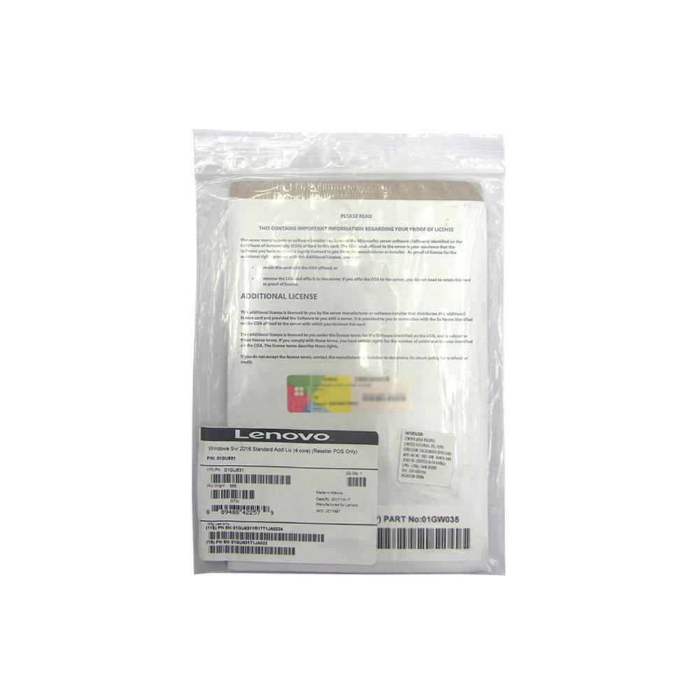 Lenovo Microsoft Windows Server 2016 Standard OEM con 4 núcleos adicionales para servidore