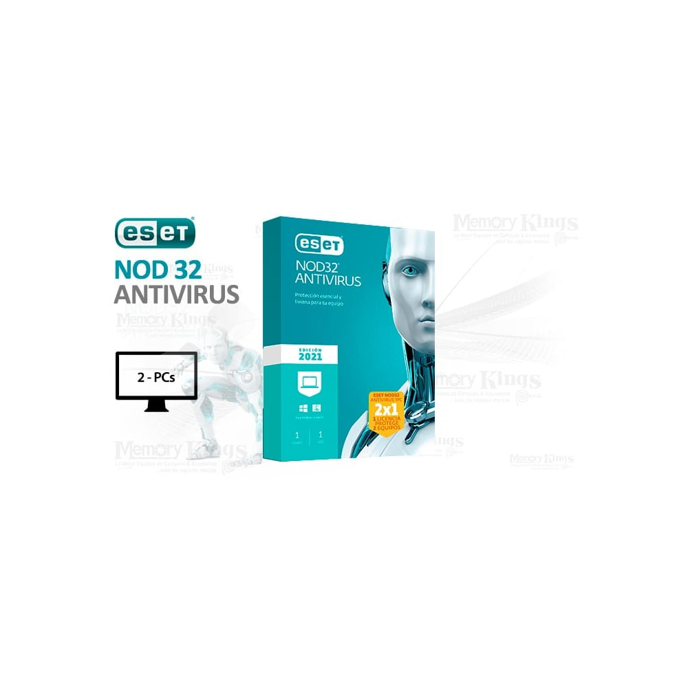 ESET NOD32 Antivirus para 2 PCs - Protección avanzada y rendimiento ágil para tu seguridad digital