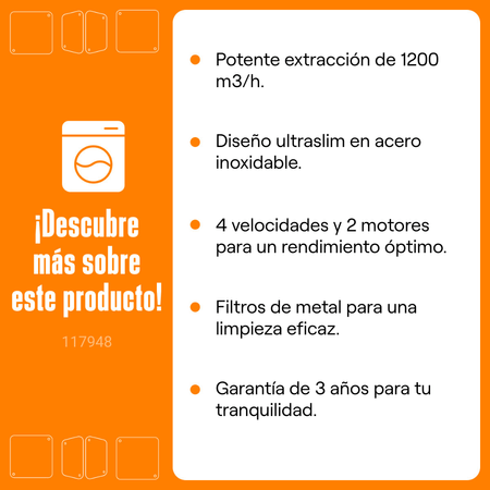 Campana Decorativa 70cm Teka DG 780 Acero Inoxidable 1200 m3/h