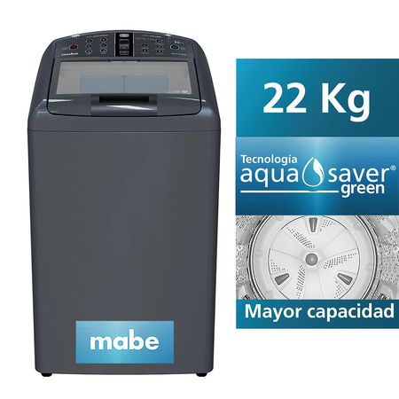 Lavadora Mabe Aqua Saver Green 22kg Carga Superior Modelo LMA70200WDBB1 Gris