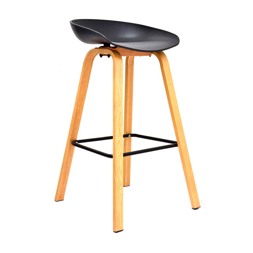 Banco Fijo para Bar Misuri Polipropileno/Metal Negro x 2 unidades Bonno