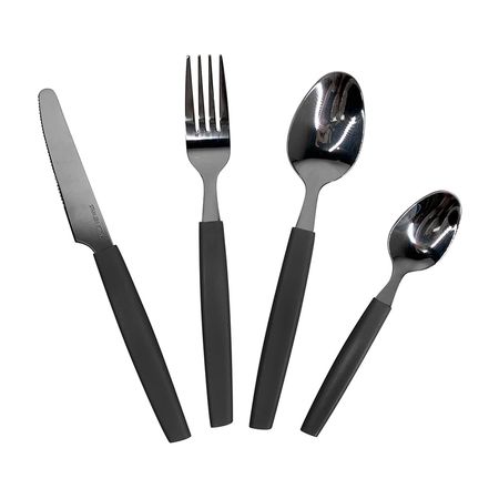 Set de Cubiertos de Acero Inoxidable con Mango Ergonómico x 16 Piezas Orange Modelo X16 Mango