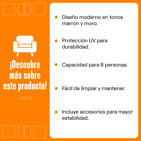 Mesa de Plástico Reyplast Tavarua Ratán 145x85 Marrón Moro