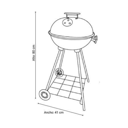 Parrilla a carbón Circular Mr Grill Round Metal