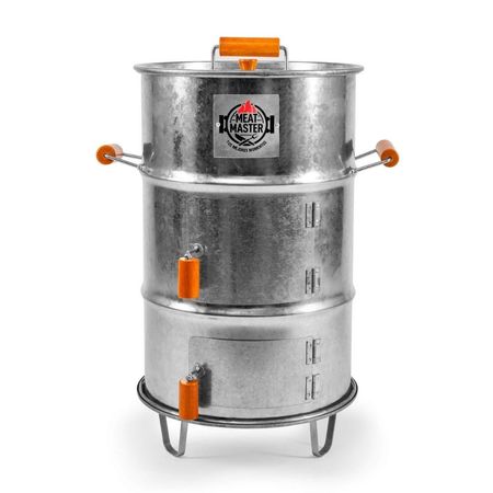 Cilindro Parrillero Chico Meat Master Asador Acero Galvanizado Plata + Accesorio