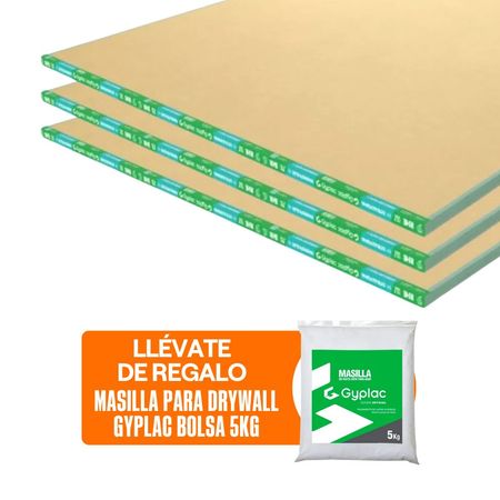 COMBO Gyplac: 6 Planchas de Drywall RH 1/2