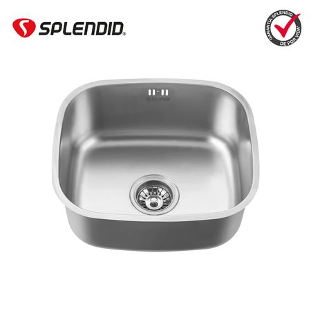 Lavadero de Acero Inoxidable Auriga 1 Poza 38x43 Splendid Gris Satinado