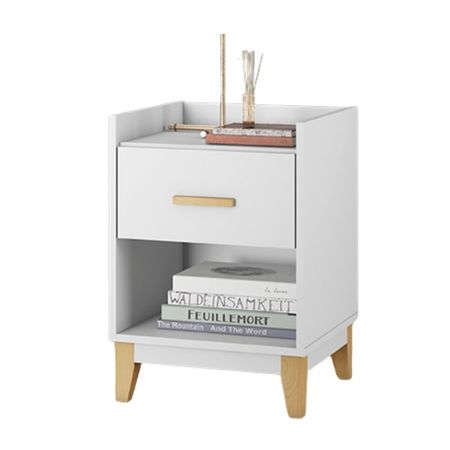 Velador Legno 1 Cajón Blanco 40x56x38.5cm