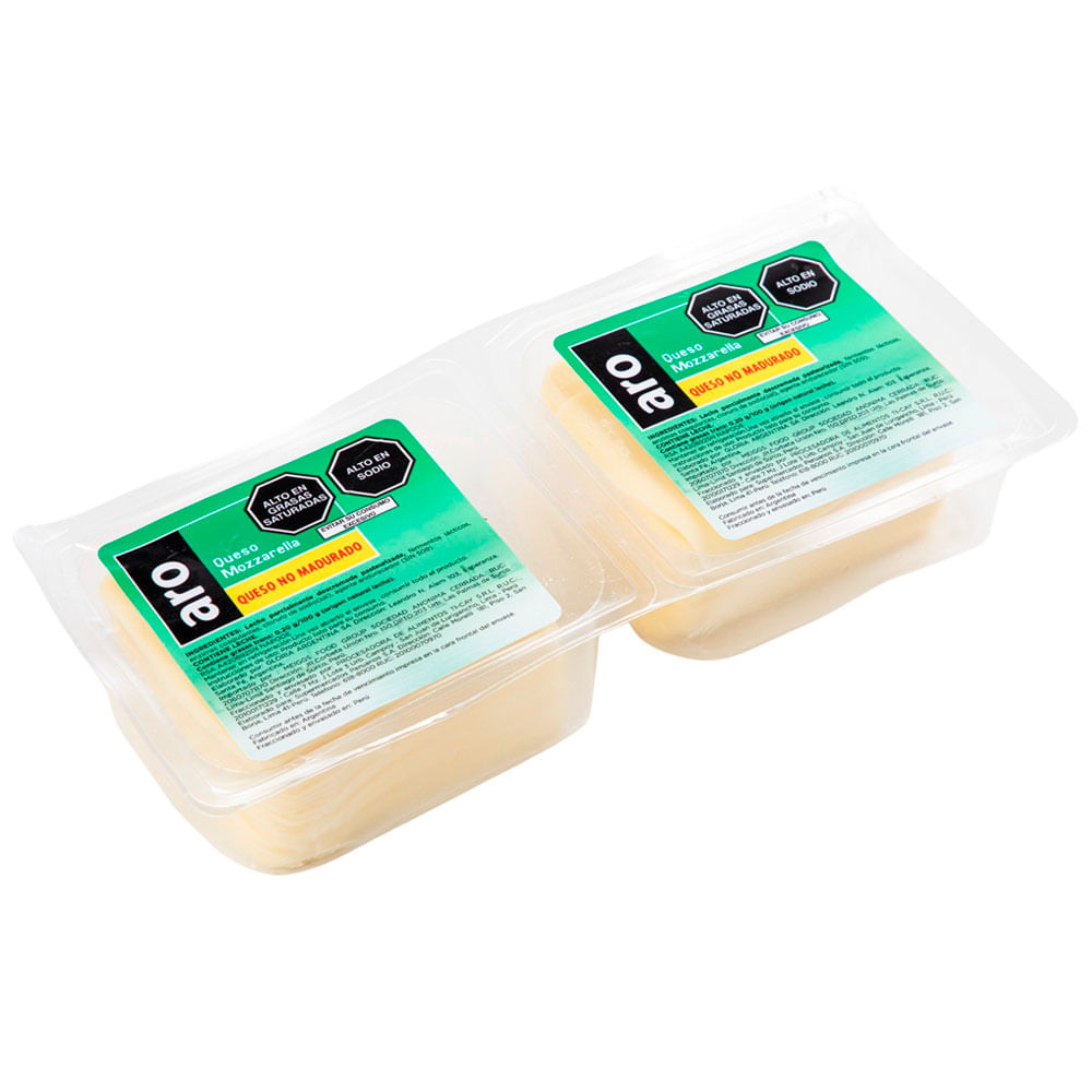 Queso Mozzarella en Tajadas ARO Paquete 1kg