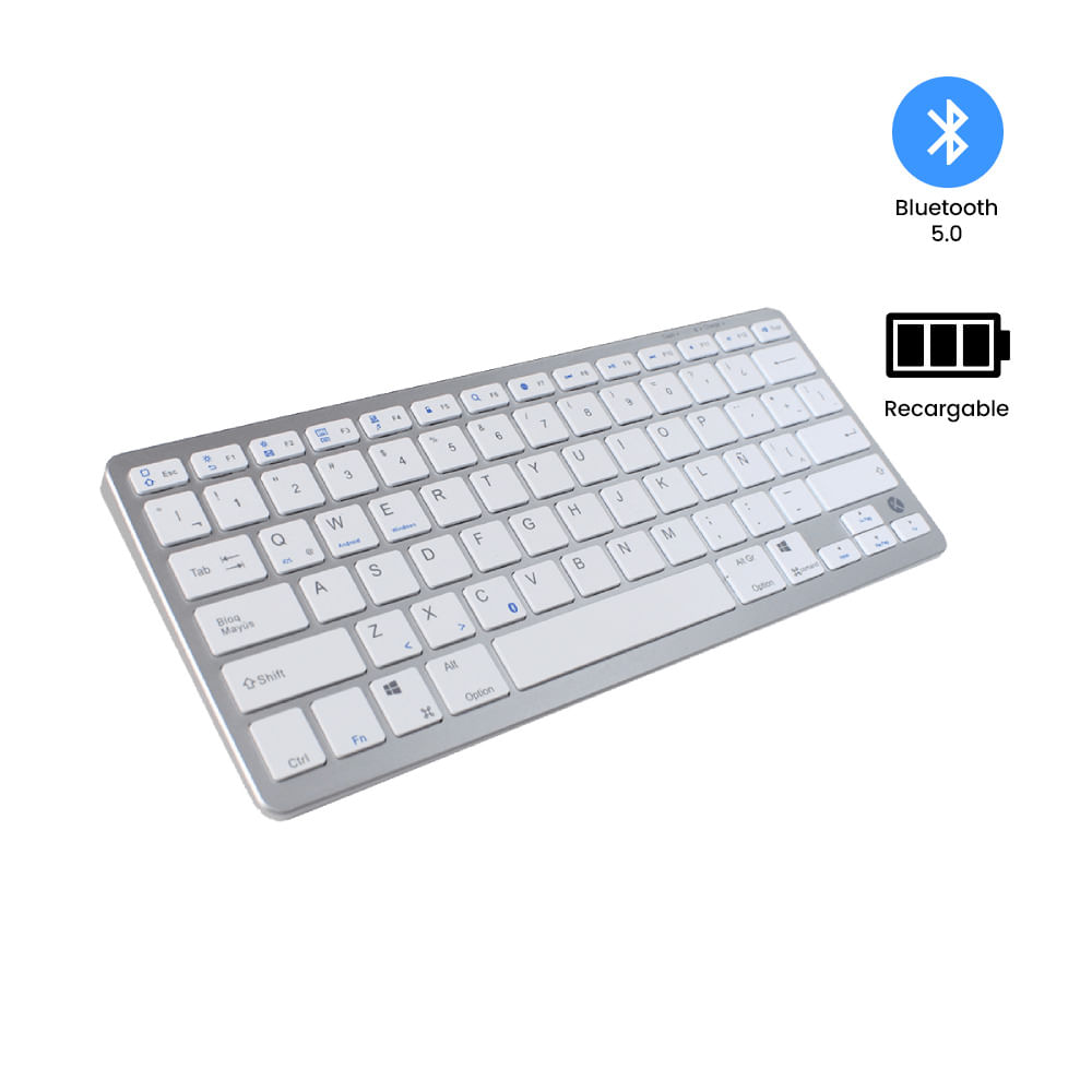 Teclado Inalámbrico Bluetooth Recargable K3003 – Blanco