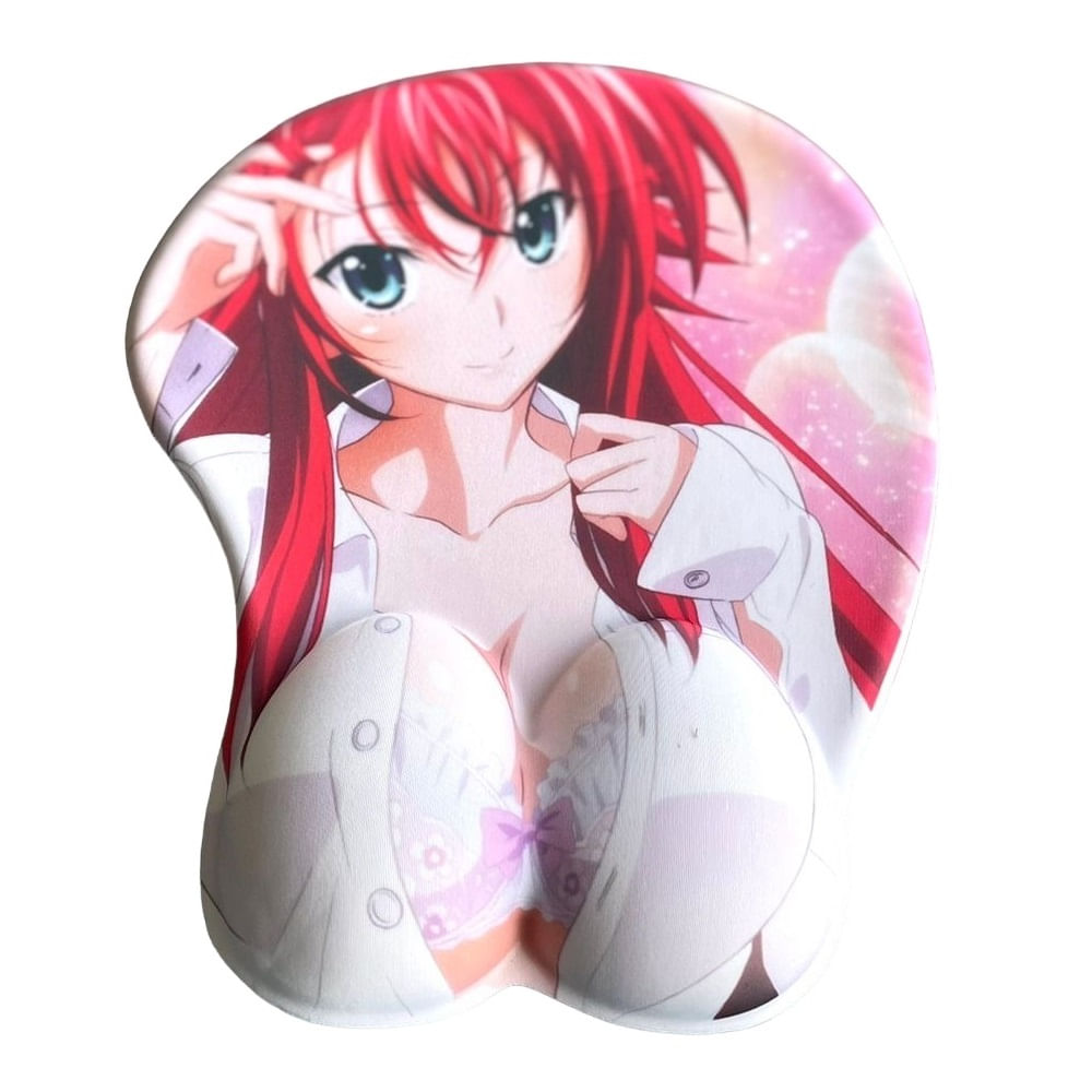 Mouse Pad 3D Almohadilla Ergonómico Antideslizante Anime Peliroja