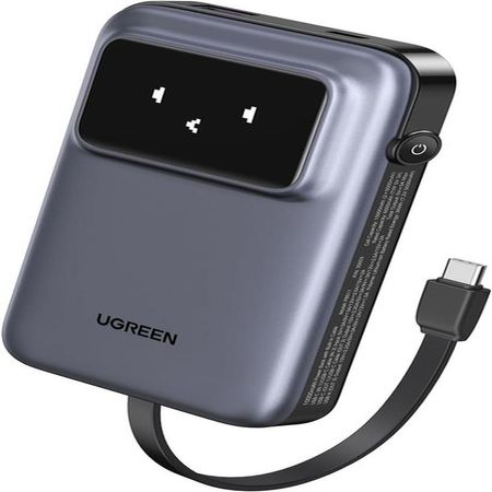 Cargador Portatil UGREEN 10000mha Cable integrado - Grey