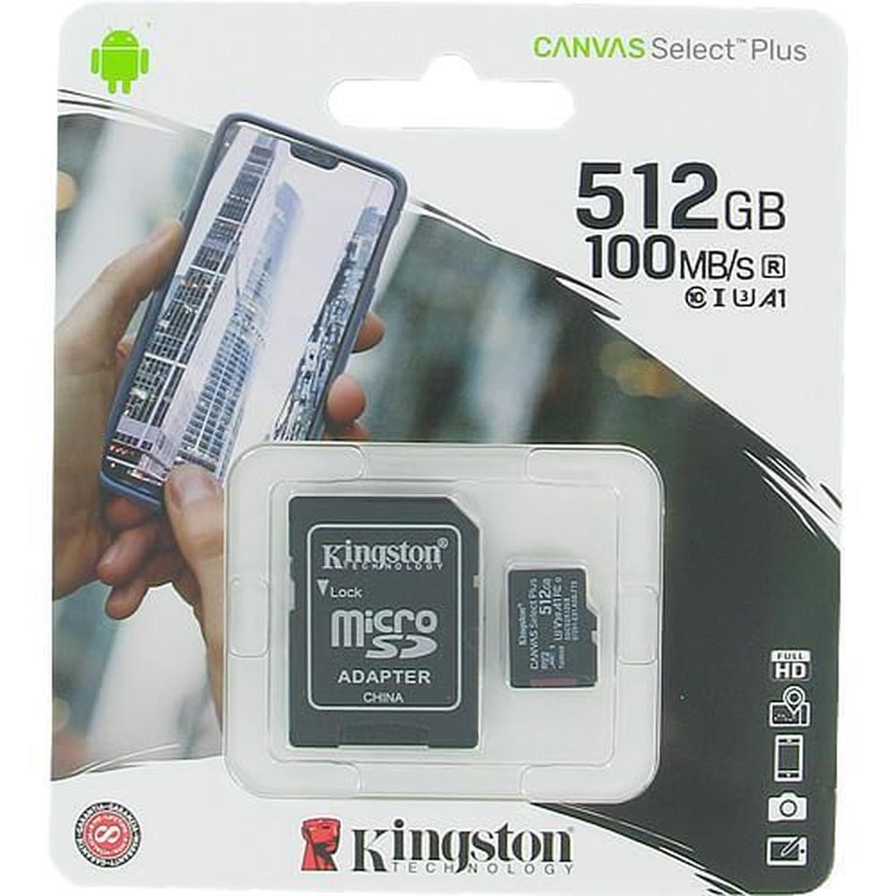 Tarjeta de memoria microSD 512 Kingston Canvas Select Plus