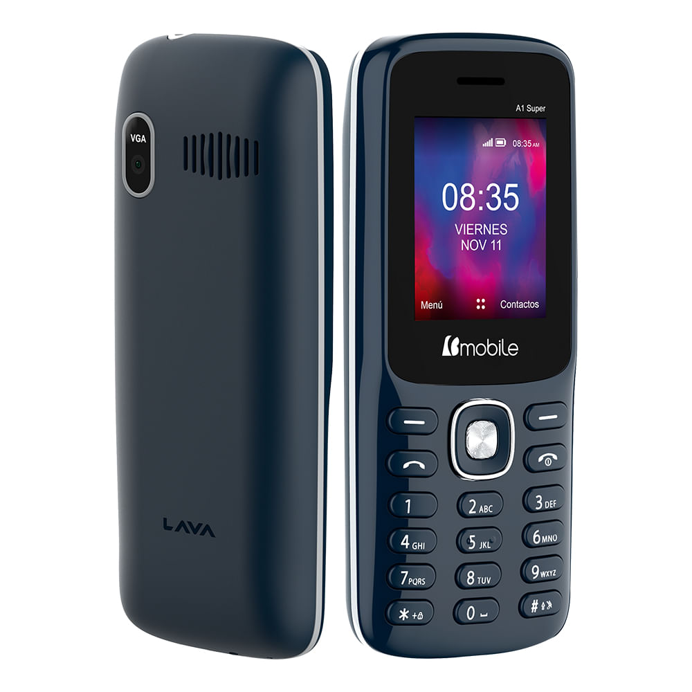 Teléfono Celular Lava A1 Super 2G 1.8'' Radio FM - Azul Plateado