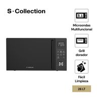Horno Microondas S-Collection 3 en 1 Grill Black 26L