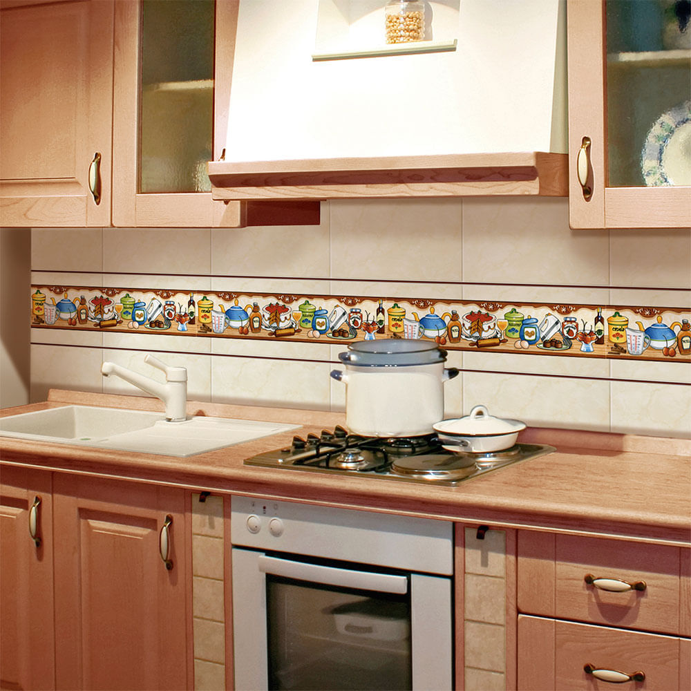 Listelo Cerámico Kantu Portugal 39.5x7.7 cm Brillante