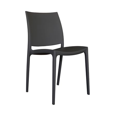 Silla de Diseño Decorativo Kiro Polipropileno/Madera Negro Bonno