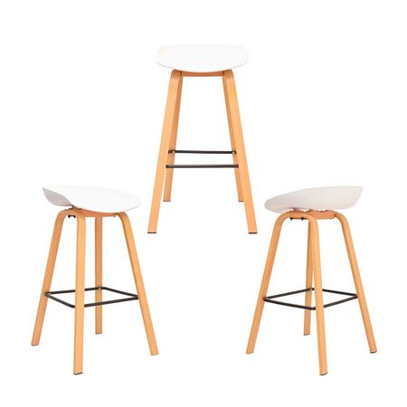 Banco Fijo para Bar Misuri Polipropileno/Metal Blanco x 3 unidades Bonno