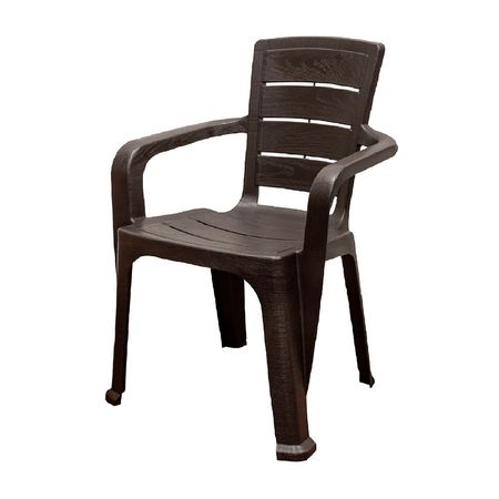 Silla de Plástico Reyplast Teca con Brazos Tipo Madera - Color Aleatorio