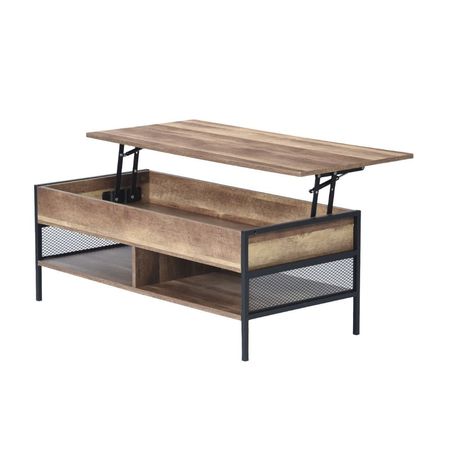 Mesa de Centro Orange Turin Mate/Natural Madera/Metal 102x45x46cm Marrón