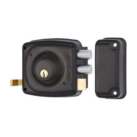 Cerradura de Sobreponer Bronce/Acero Negro Kwikset Rim Lock