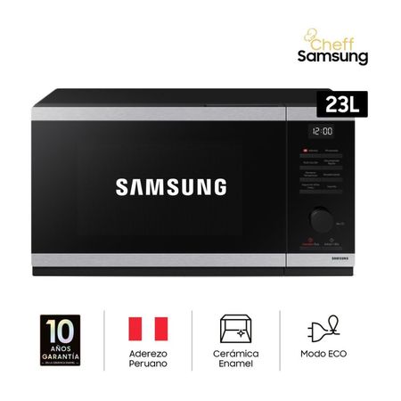 Horno Microondas Samsung Cerámica Enamel 23L Negro/Gris MS23DG4504ATPE