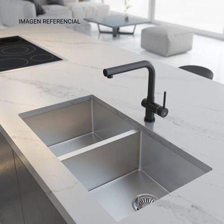 Lavadero de Acero Inoxidable Splendid Modelo Ambar Gris Plata 79x44cm