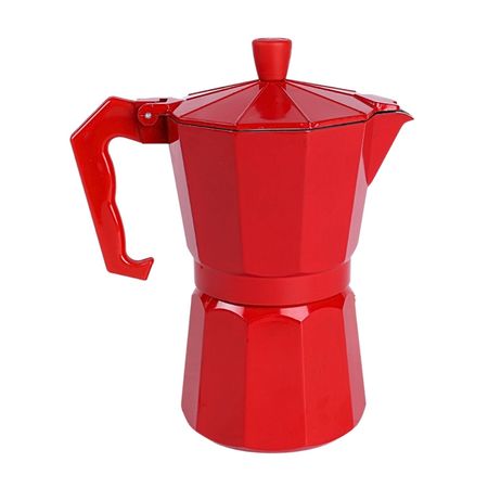 Cafetera Italiana Orange 300ml Aluminio Rojo