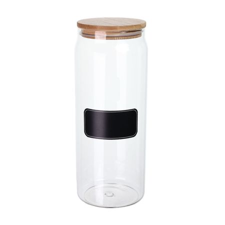 Canister de Vidrio L con Etiqueta Orange