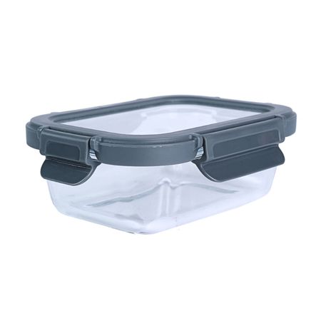 Taper de Vidrio Rectangular Hermético Gris 370ml Orange