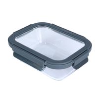 Taper Vidrio Rectangular Hermético Gris 640ml Orange