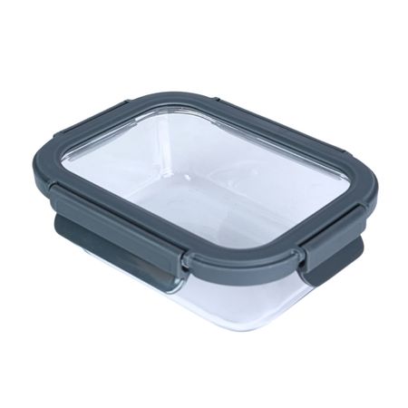 Taper Vidrio Rectangular Hermético Gris 640ml Orange