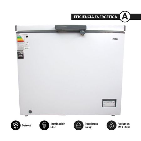 Congeladora Horizontal FDV FDV251 251L Blanco con Defrost y Eficiencia Energética A