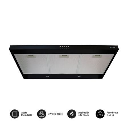 Campana Extractora 90cm FDV Class Acero Inoxidable Negro