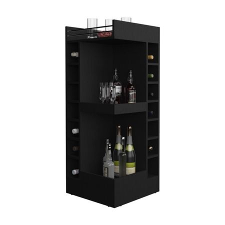 Mueble Bar Bajo Esquinero Lyman Melamina Wengue