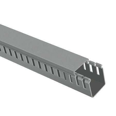 Canaleta PVC Ranurada 40x40mm Mutlusan Gris Organizador de Cables