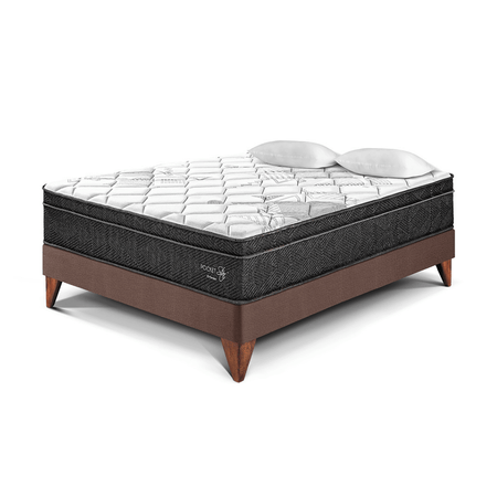 Cama Europea Pocket Star 2 plazas Chocolate Paraiso