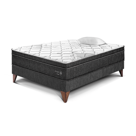 Cama Europea Paraiso Pocket Star 1.5 plazas Charcoal