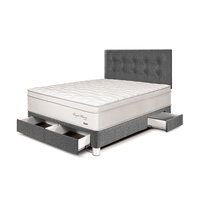Dormitorio Royal Prince Con Cajones 2 plazas Gris Paraiso