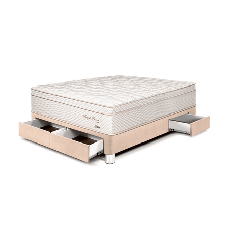 Cama Royal Prince Cajones 2 plazas Champagne Paraiso