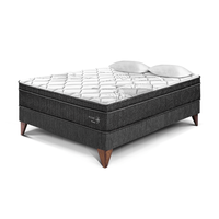 Cama Europea Pocket Star 2 plazas Charcoal Paraiso