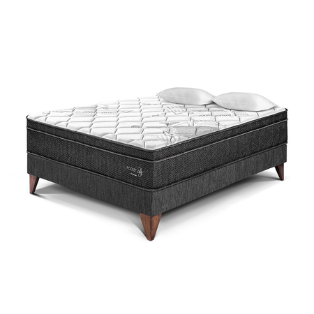Cama Europea Pocket Star 2 plazas Charcoal Paraiso