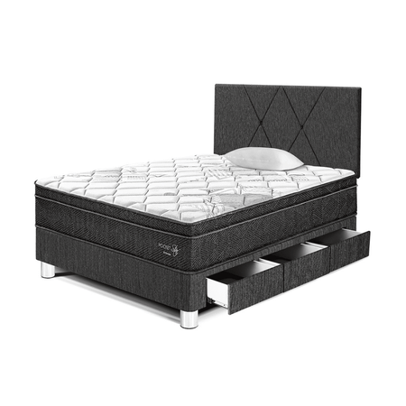 Dormitorio Paraíso Pocket Star con Cajones con Loft 1.5 plazas Charcoal