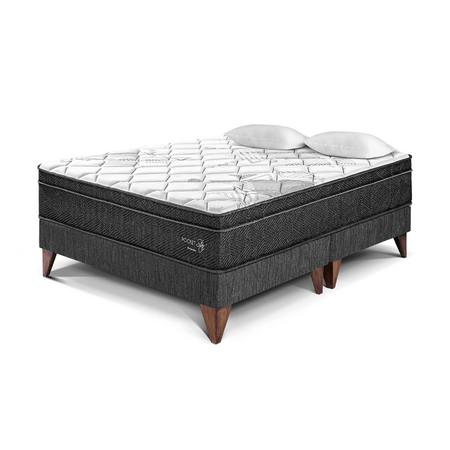 Cama Europea Pocket Star Queen Charcoal Paraiso
