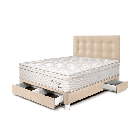 Dormitorio Royal Prince Con Cajones 2 plazas Champagne Paraiso