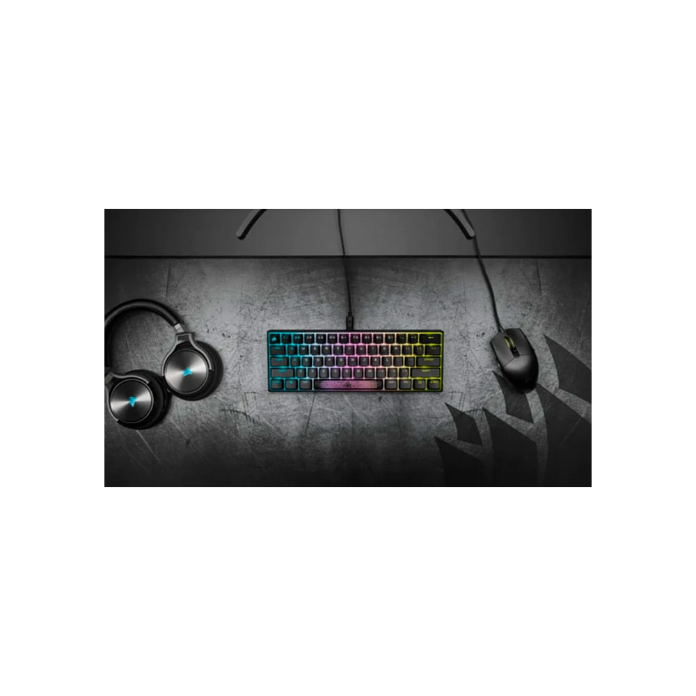 Teclado gaming Corsair K65 Pro Mini RGB, Cherry MX, compacto y retroiluminado para jugadas épicas