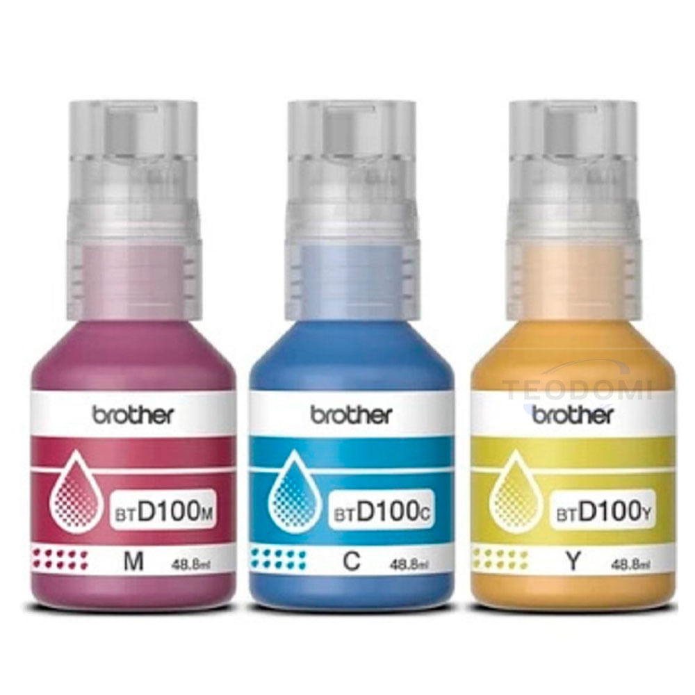 Kit de Tintas Brother BTD100CL3PK Cyan, Magenta y Amarillo Original