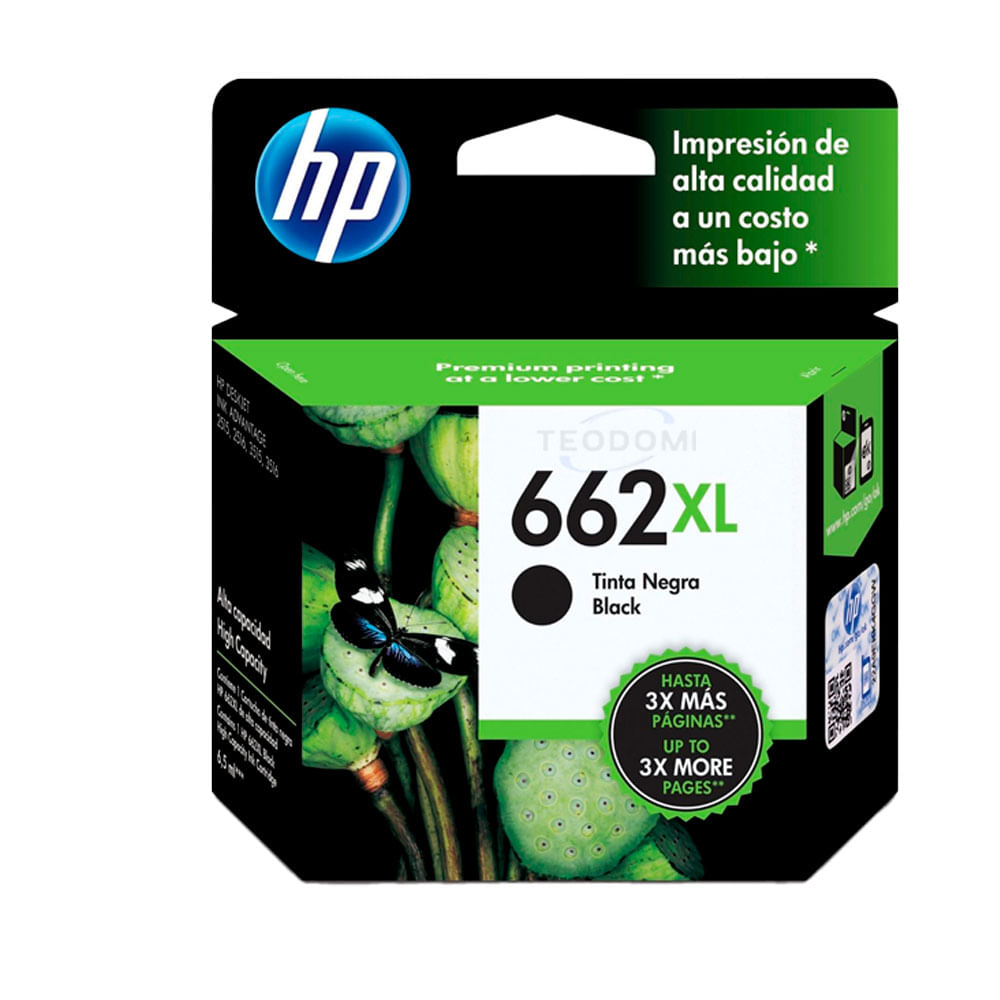 Tinta negra original HP 662XL (CZ105AL)